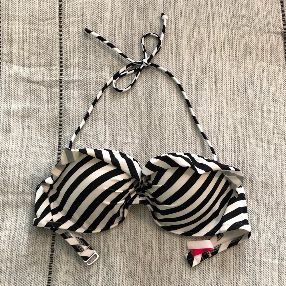 Stripe bandeau bikini top
